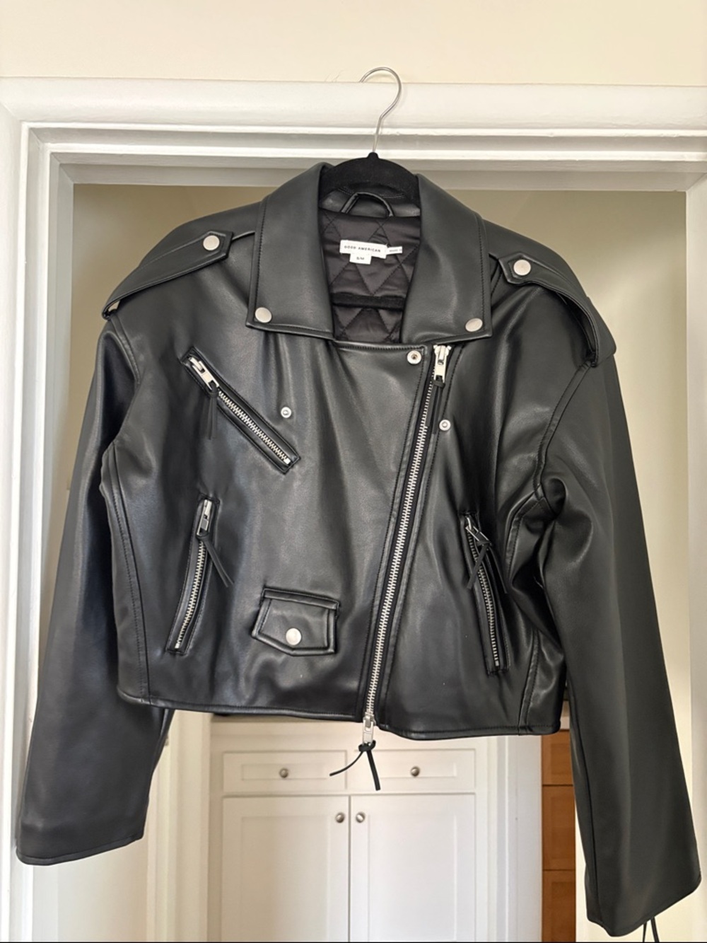 Blank NYC Black Faux Leather Asymmetric Moto Jacket